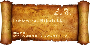 Lefkovics Nikolett névjegykártya